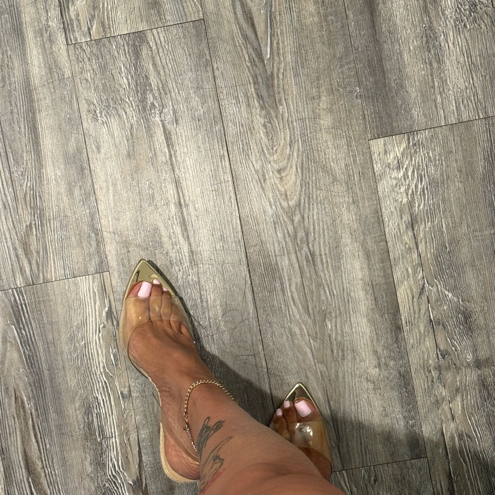Transparent Gold Tip Women's Shoes